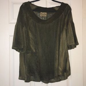 Green off the shoulder top